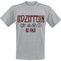 Led Zeppelin &ndash; Led Zeppelin Symbols Est. 1968 T-shirt mottled grey